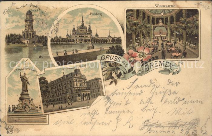 BREMEN  CITY Hillmanns Hotel Wintergarten Parkhaus Aussichtsturm