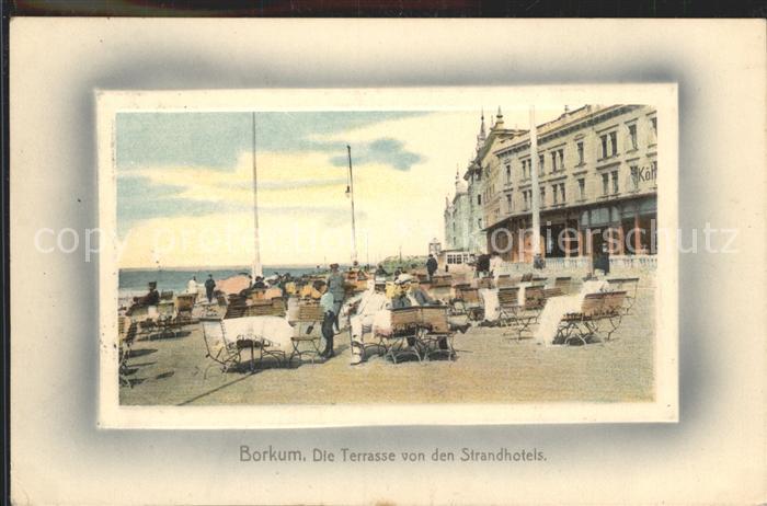 BORKUM Nordseebad Niedersachsen Terrasse von den Strandhotels
