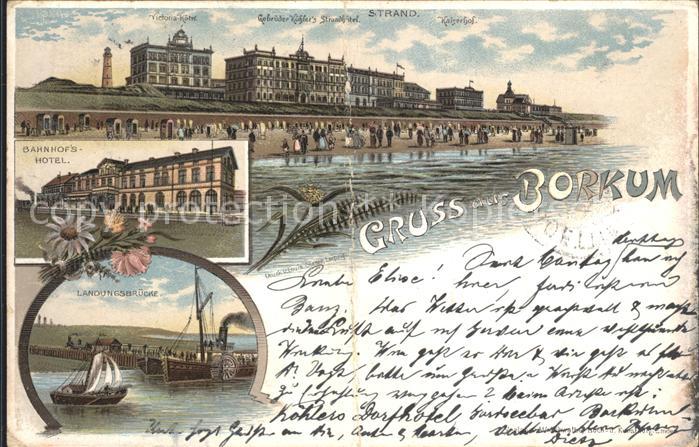 BORKUM Nordseebad Niedersachsen Victoria Hotel Gebrueder Koehlers Strandhotel Ka