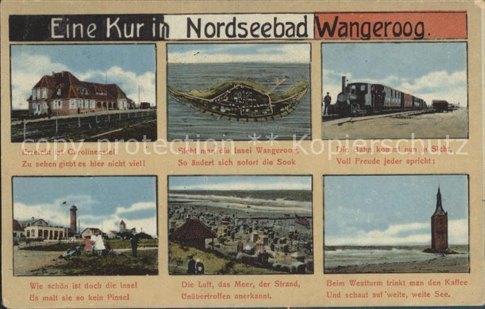 Wangerooge Nordseebad Insel Carolinensiel Eisenbahn Westturm Strand Nordseebad