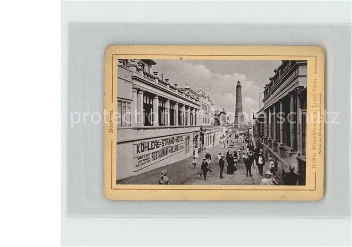 BORKUM Nordseebad Niedersachsen Strandstrasse und Leuchtturm