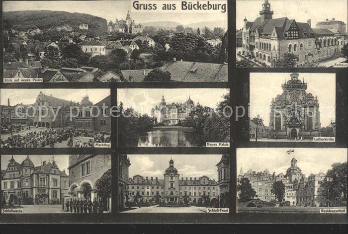 Bueckeburg Stadtblick Rathaus Markttag Neues Palais Lutherkirche Schlosswache Sc
