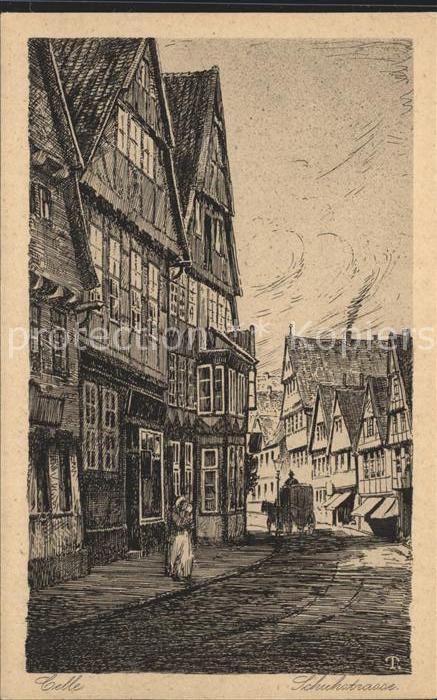Celle Niedersachsen Schuhstrasse Kuenstlerkarte