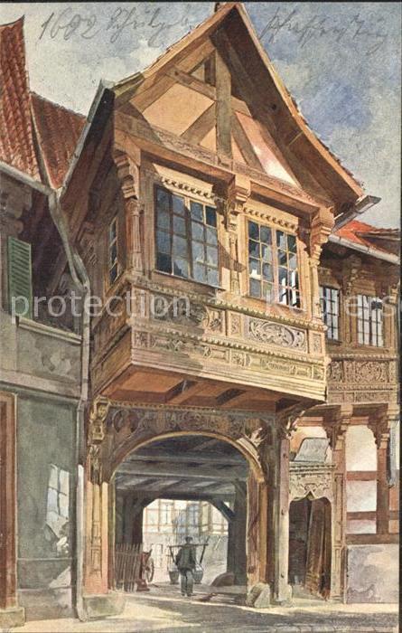 HILDESHEIM  CITY Giebel Schulgebaeude Pfaffenstieg