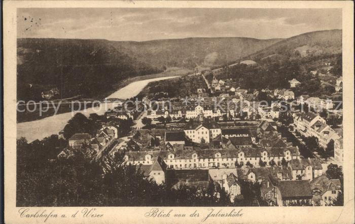 Karlshafen Bad Blick von der Juliushoehe