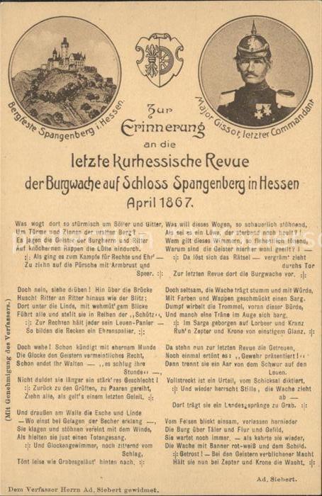 Spangenberg Hessen Schloss Spangenberg Major Gissot letzter Commandant