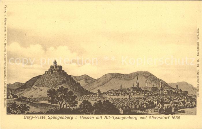 Spangenberg Hessen Bergveste Alt Spangenberg und Elbersdorf anno 1655 nach Meria