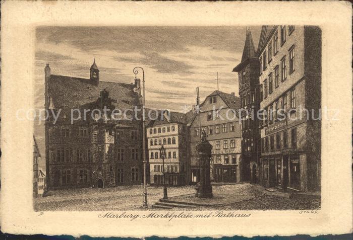 Marburg Lahn Marktplatz mit Rathaus