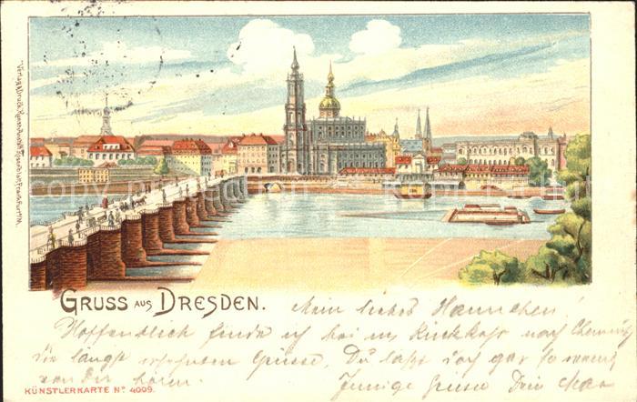 DRESDEN Elbe Kuenstlerkarte
