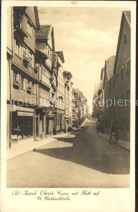 KAssEL  CITY Oberste Gasse mit Blick auf die Sankt Martinskirche