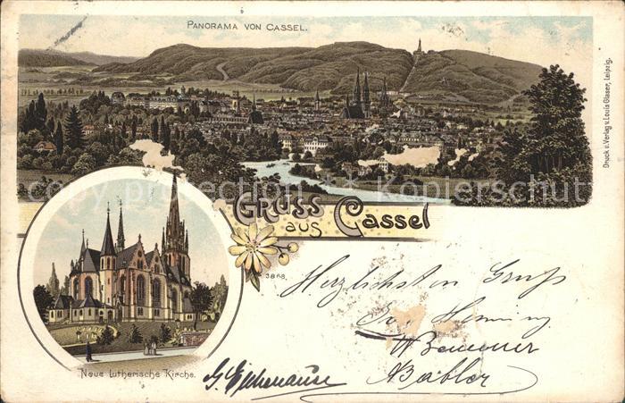 Cassel Kassel Panorama von Kassel Neue Lutherische Kirche