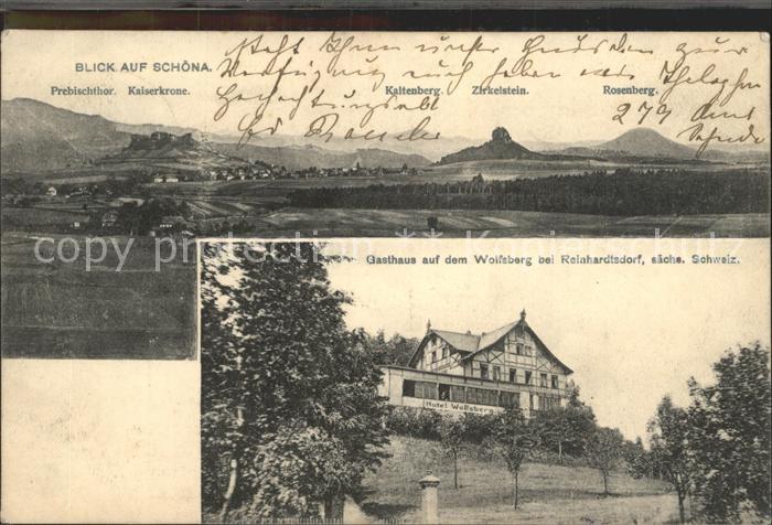 Schoena Elbe Prebischthor Kaiserkrone Kaltenberg Zirkelstein Rosenberg Gasthaus