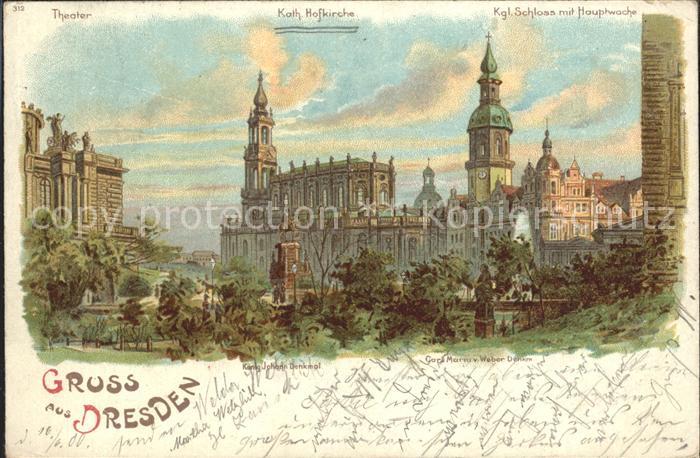 DRESDEN Elbe Theater Katholische Hofkirche Koenigliche Schloss Hauptwache