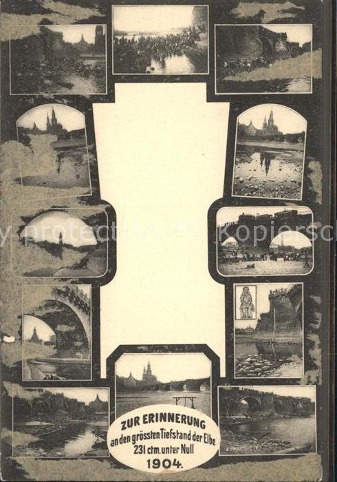DRESDEN Elbe Tiefstand Elbe Bruecke