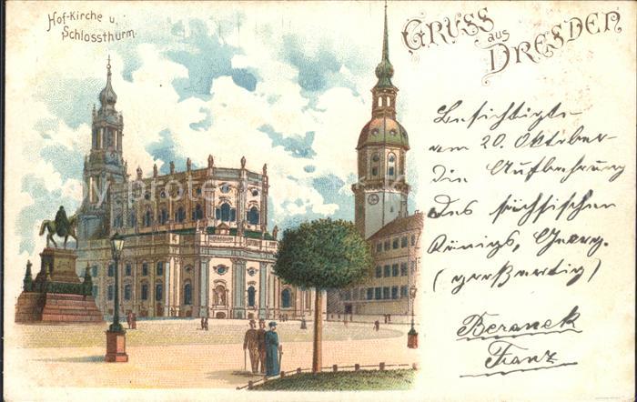 DRESDEN Elbe Hofkirche Schlossturm