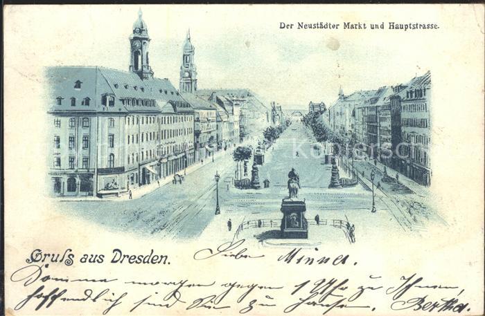 DRESDEN Elbe Neustaedter Markt Hauptstrasse