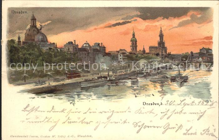 DRESDEN Elbe Bruecke Hafen Dampfer