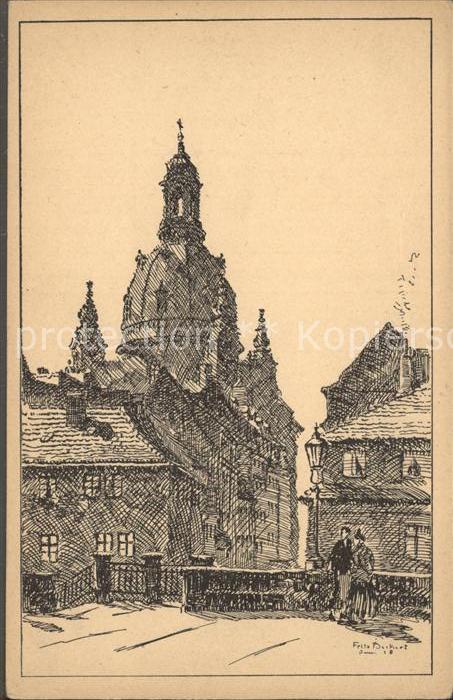DRESDEN Elbe Frauenkirche Kuenstlerkarte