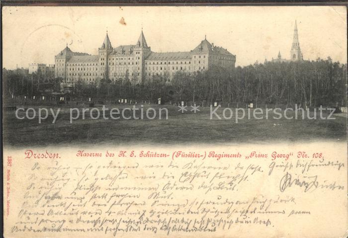 DRESDEN Elbe Kaserne Schuetzen Regiments Prinz Georg Nr 108
