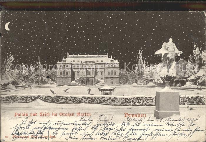 DRESDEN Elbe Palais Teich Grosse Garten