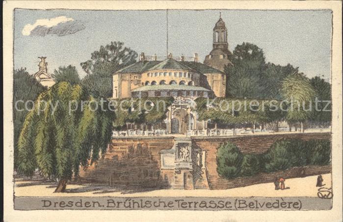 DRESDEN Elbe Bruehlsche Terrasse Schloss