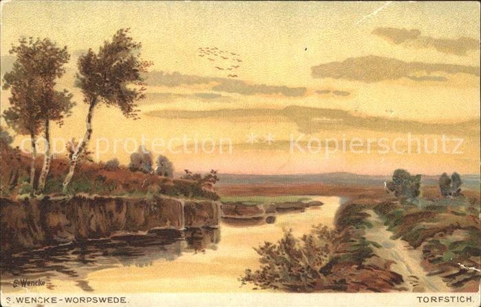 Worpswede Torfstich Kuenstlerkarte