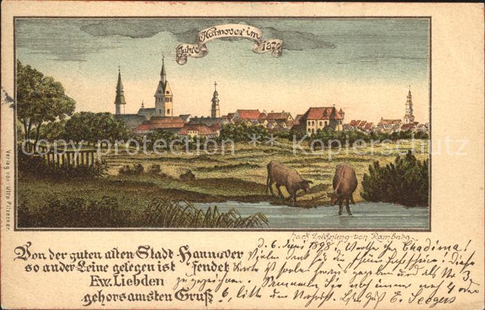 HANNOVER  CITY Stadtansicht Kuenstlerkarte