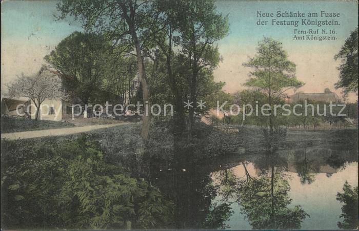 Koenigstein Saechsische Schweiz Neue Schaenke am Fusse der Festung Koenigstein