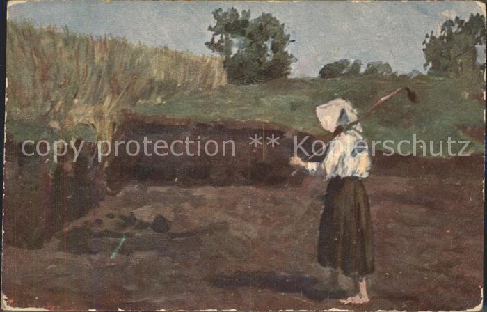 Worpswede Frau auf dem Feld