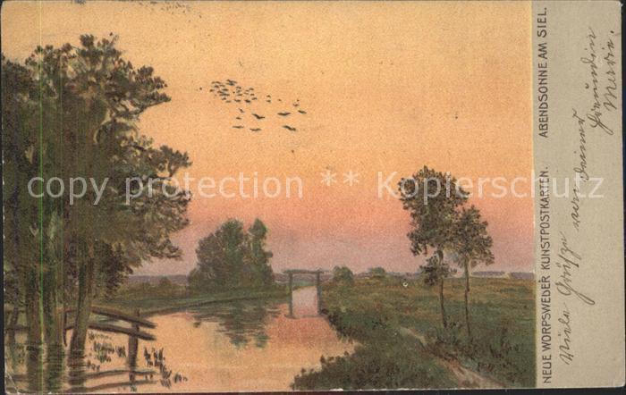 Worpswede Abendsonne am Siel