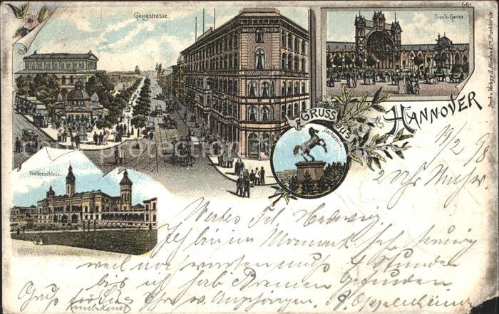 HANNOVER  CITY Georgstrasse Tivoli Garten Welfenschloss