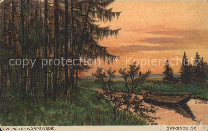 Worpswede Sinkende Sonne Kuenstlerkarte