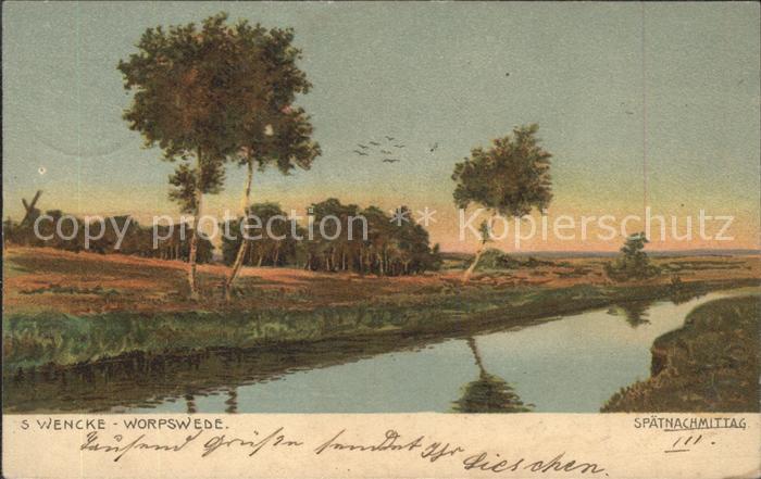 Worpswede Spaetnachmittag Kuenstlerkarte