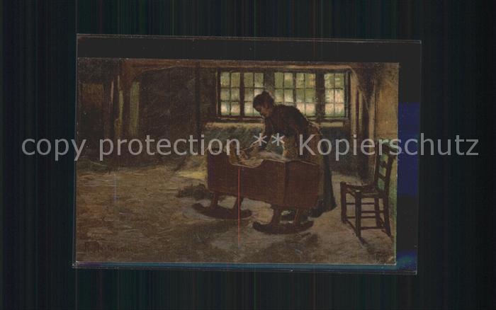 Worpswede Mutter mit Kind Kuenstlerkarte