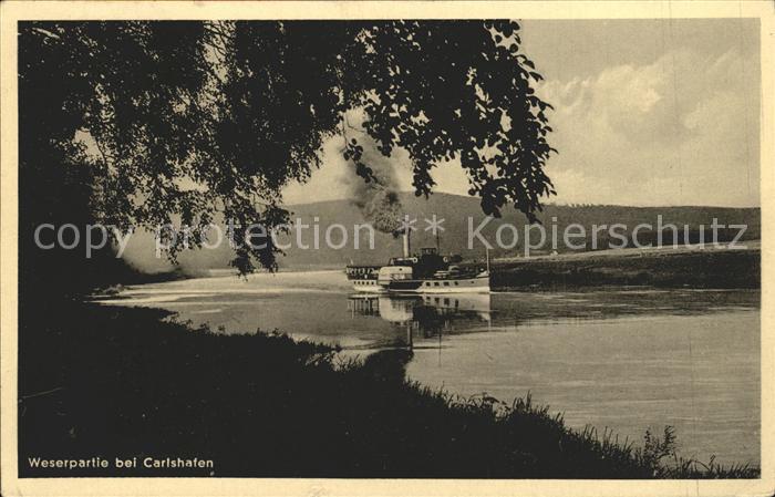 Dampfer Seitenrad Weser Bad Karlshafen Bahnpost