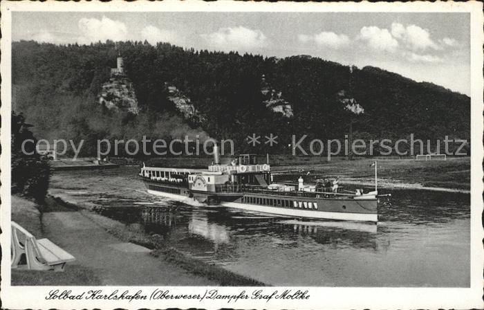 Dampfer Seitenrad Graf Moltke Bad Karlshafen