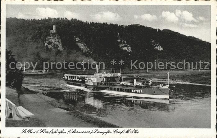 Dampfer Seitenrad Graf Moltke Bad Karlshafen