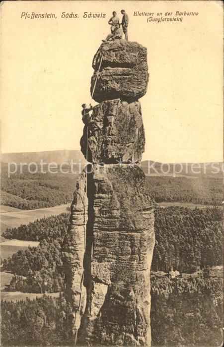 Klettern Bergsteigen Pfaffenstein Barbarine Jungfernstein