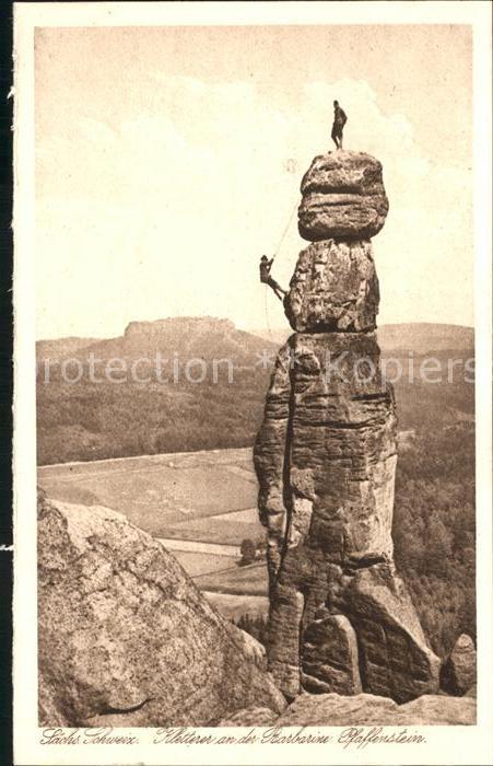 Klettern Bergsteigen Barbarine Pfaffenstein