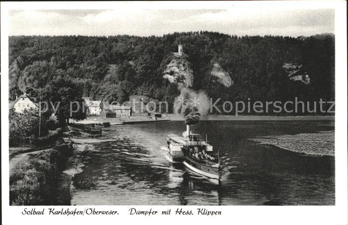 Dampfer Seitenrad Bad Karlshafen Klippen