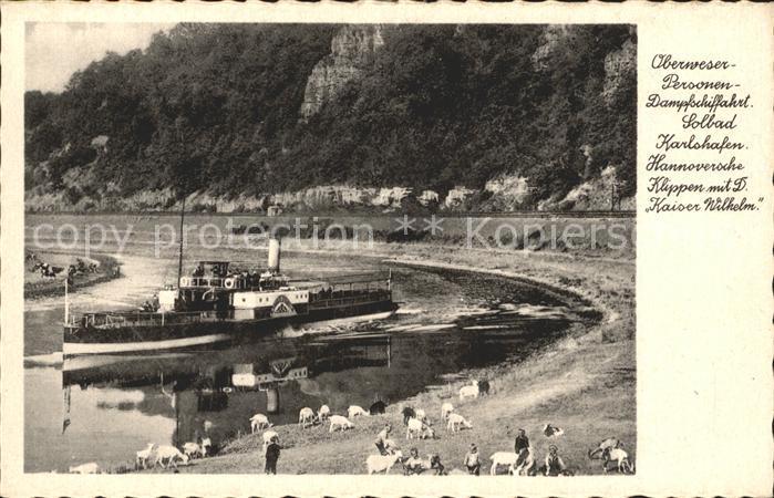 Dampfer Seitenrad Kaiser Wilhelm Bad Karlshafen Hannoversche Klippen