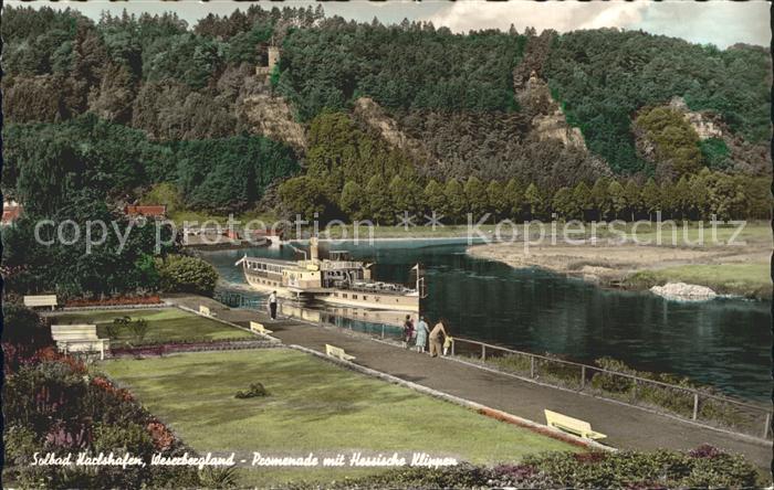 Dampfer Seitenrad Bad Karlshafen Hessische Klippen Promen