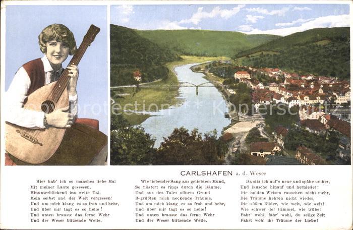 Liederkarte Carlshafen an der Weser Frau Mandoline