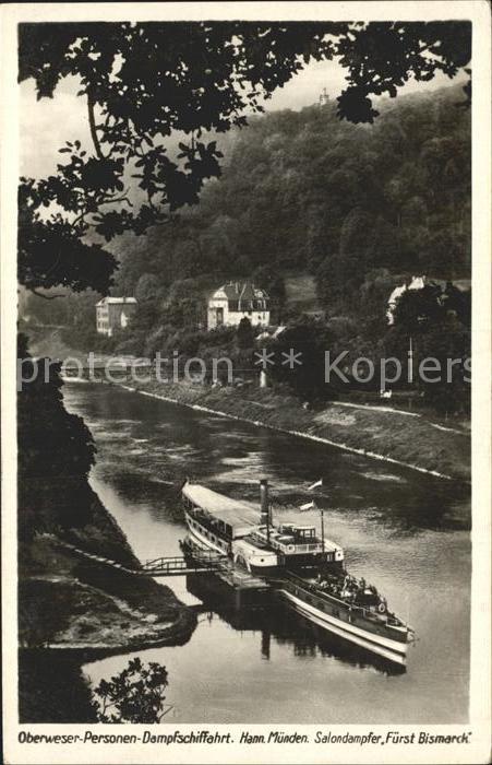 Dampfer Seitenrad Salondampfer Fuerst Bismarck Hann. Muenden
