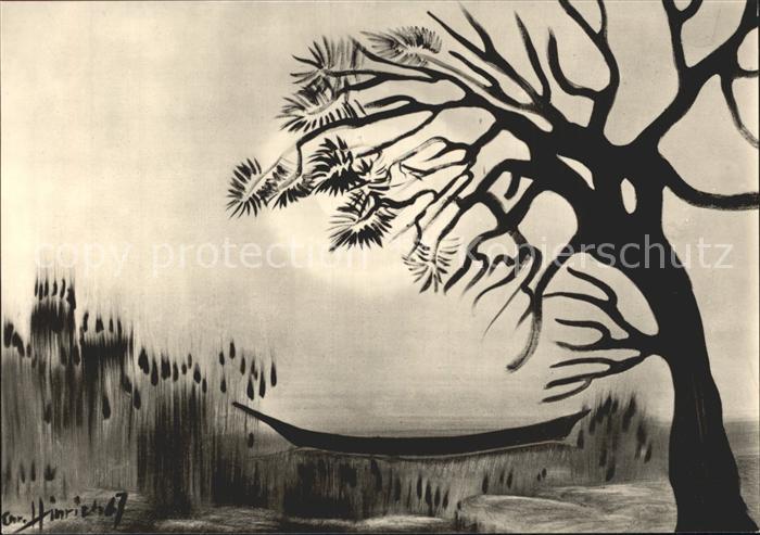 Kuenstlerkarte Christian Hinrich Herbst Oel auf Leinwand