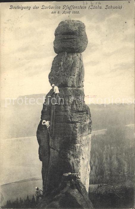 Klettern Bergsteigen Barbarine Pfaffenstein 1906