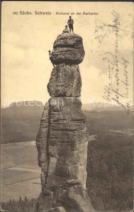 Klettern Bergsteigen Barbarine Saechsische Schweiz