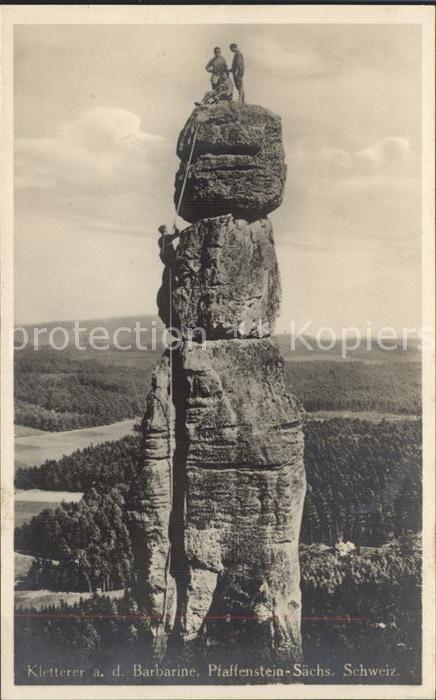Klettern Bergsteigen Barbarine Pfaffenstein