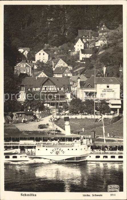 Dampfer Seitenrad Leipzig Schmilka Restaurant-Cafe Richter
