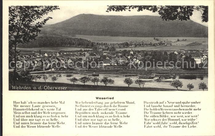 Liederkarte Weserlied Wehrden Oberweser
